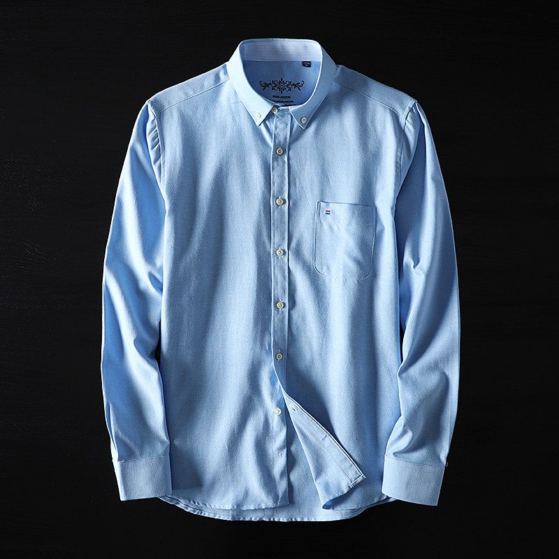 Oxford Fabric Long-Sleeved Japanese and Korean Style Shirt