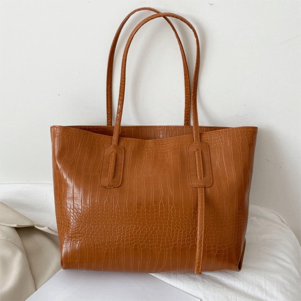 PU Leather Women s Tote Bag Large Capacity Multipurpose Shoulder Bag Versatile Design Multi-pocket Handbags Dating Outings коричневый