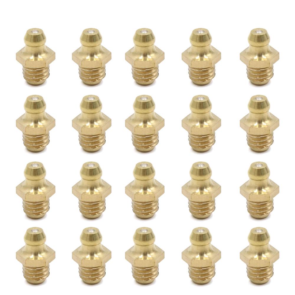 X Autohaux 10pcs M8 x 1.25 Thread Brass Straight Grease Nipple Fitting for Car