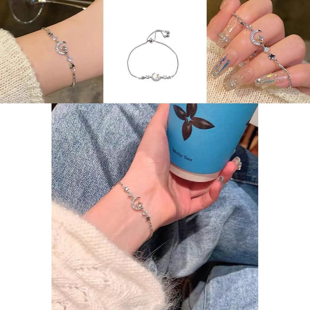 Trendy Zircon Star Moon Bracelet For Women Chic Alloy Jewelry Summer 2024