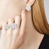 Anniversary 2023 Quality Famous Brand Fashion Earrings Jewelry For Party For Women 4 Heart Leaves Flowers Ear Pin Pink Gold