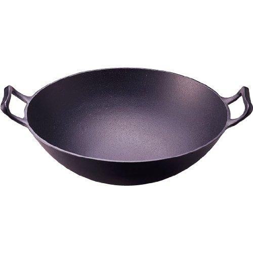 

Iwachu Deep (Medium) Wok, Black, 31.5cm Inner Diameter, for Direct Heat, Nanbu Ironware, 21052