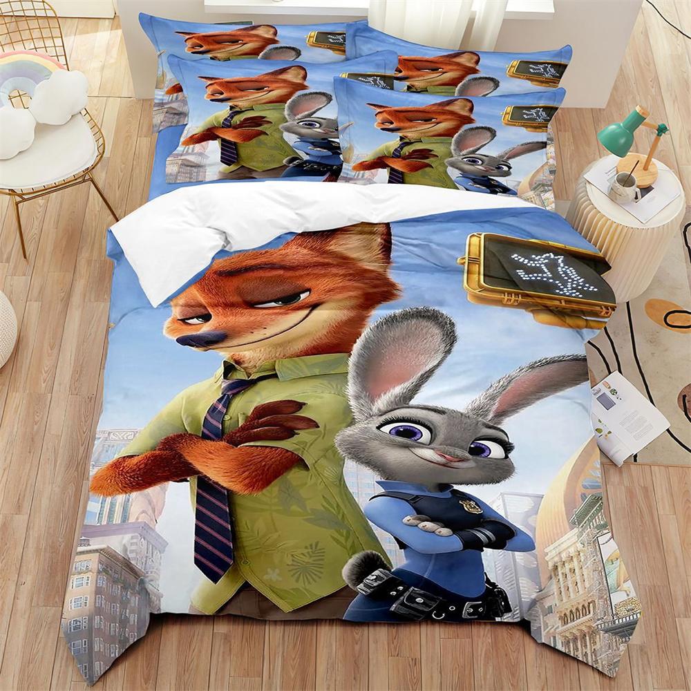 

Дисней Мультфильм Зверополис Zootropolis 3D Принт Комплект Постельного Белья Размер Квин Кинг Пододеяльник Комплект Мягкий Чехол для Одеяла и Наволочки 140X200cm 2pcs