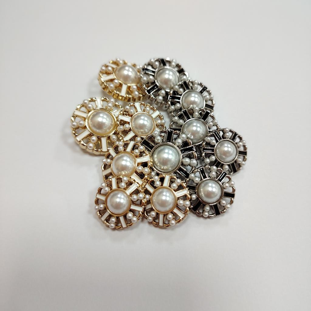 10Pcs Women'S Metal Oil Button Small Fragrant Sweater Cardigan Pearl Button Cashmere Coat Jacket Hollow Button