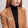Fashion Pearl Flower Brooches for Women Rhinestone Leaves Metal Pins Clothing Daily Jewelry Accessories