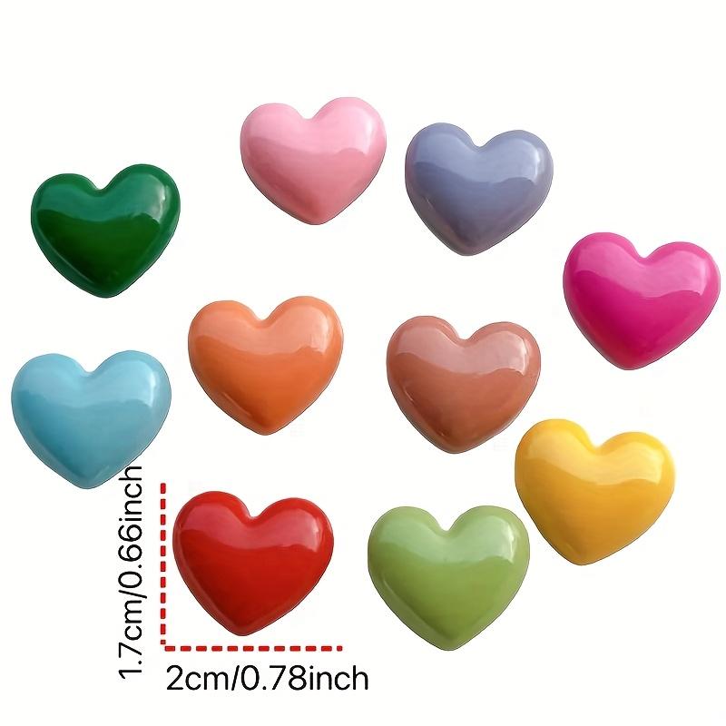 

10 шт. Разноцветные магниты в форме сердца - Ярко-розовый, зеленый, синий, желтый и фиолетовый - Идеально для фотографий, досок объявлений, офисного декора