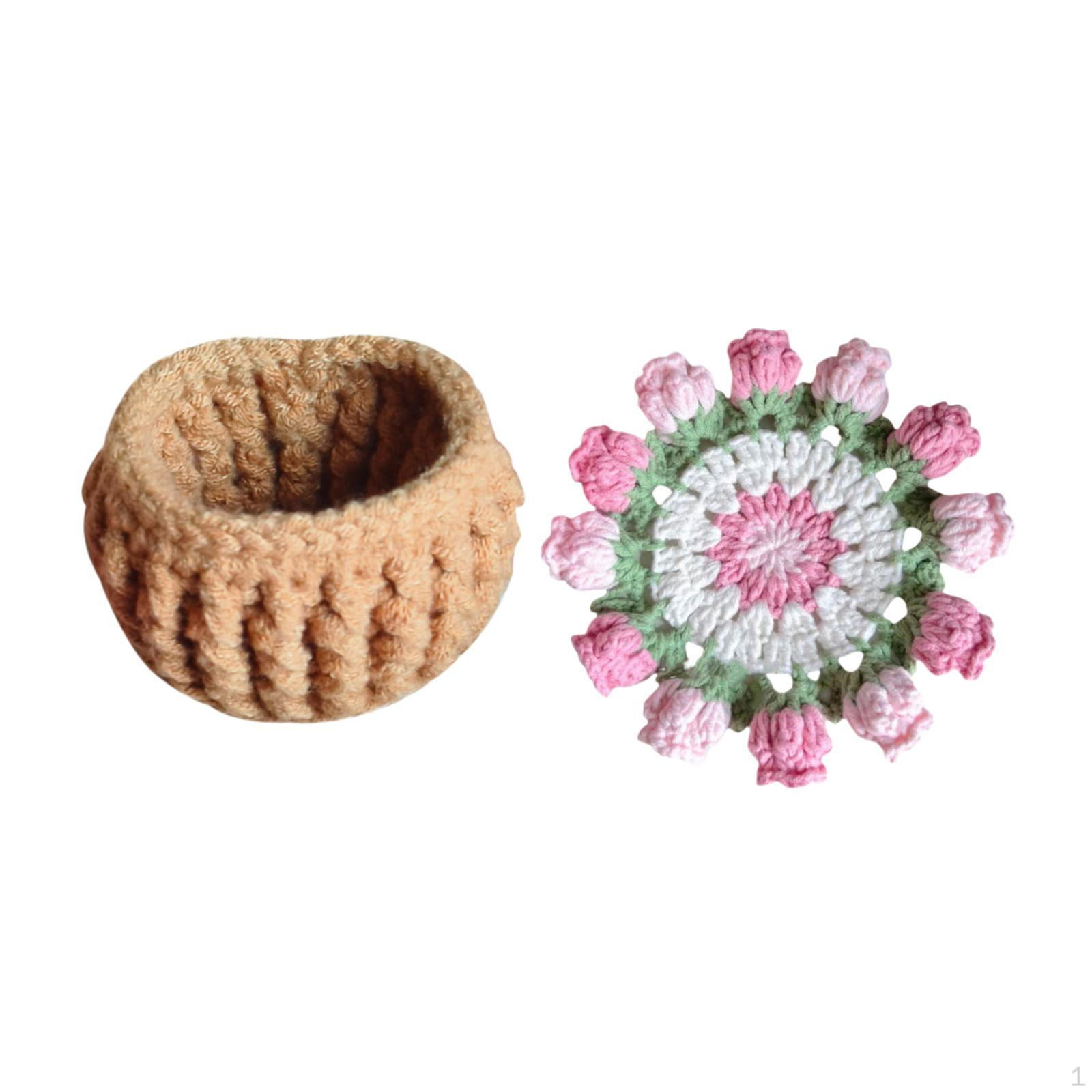 

Набор для вязания крючком для начинающих Подставка для цветочного горшка Полный комплект Легкое вязание из пряжи