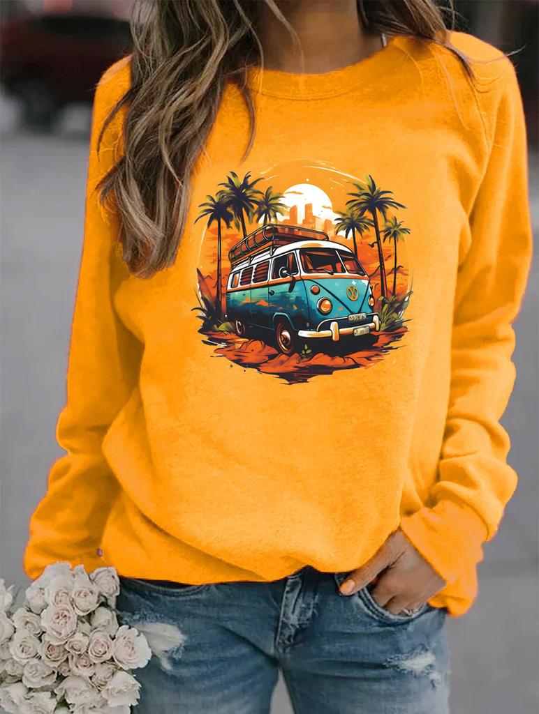 Stay Warm and Trendy this Winter with a Round Neck Sweatshirt for Women, Featuring Multiple Stylish Patterns
