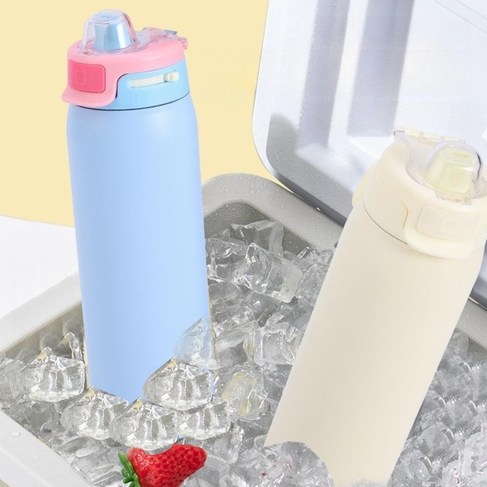 22oz 304 Stainless Steel Vacuum Thermos Bottle Dual Drinking Portable Handle Water Bottle Travel Car Sports Tumbler