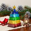 Multicolour Book Stack Ornament for Christmas Tree Stained Stacked Book Tree Shaped Suncatcher for Book Lovers Librarians Reader Bookworm Gifts