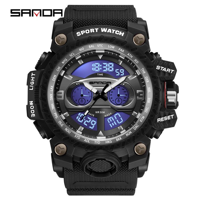 Fashionable Sanda 3153 Men's Multifunctional Sports Watch - Trendy and Creative Design