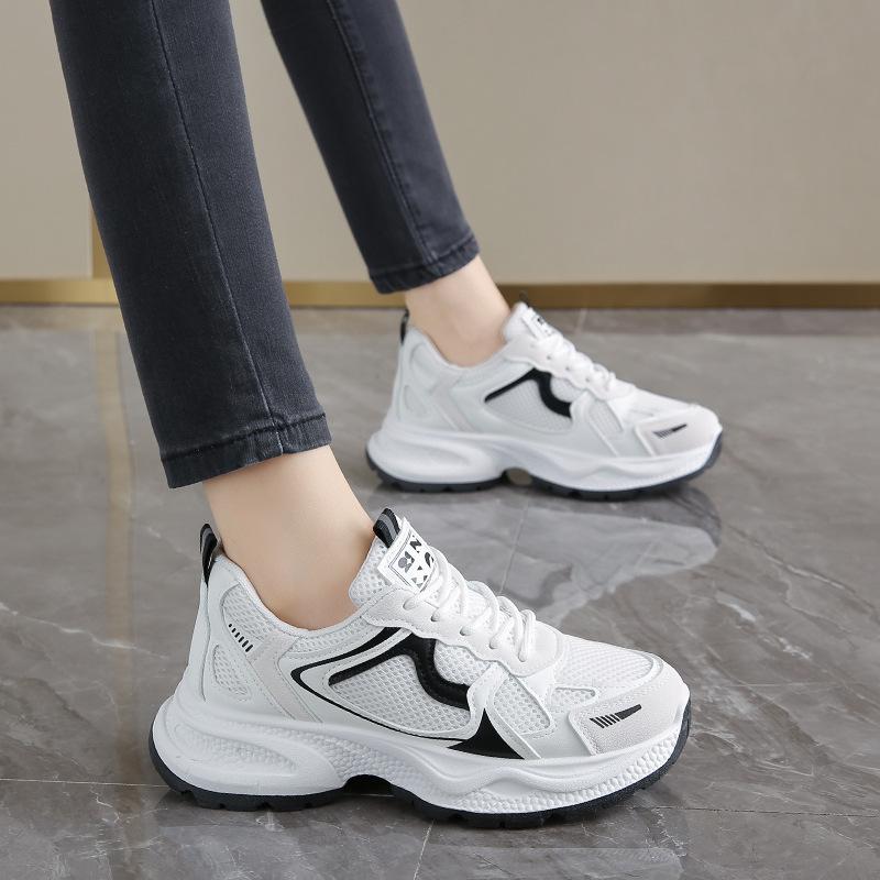 

Thick-soled dad shoes women s shoes spring and autumn versatile little white shoes lightweight mesh breathable casual sports shoes 36 чорний