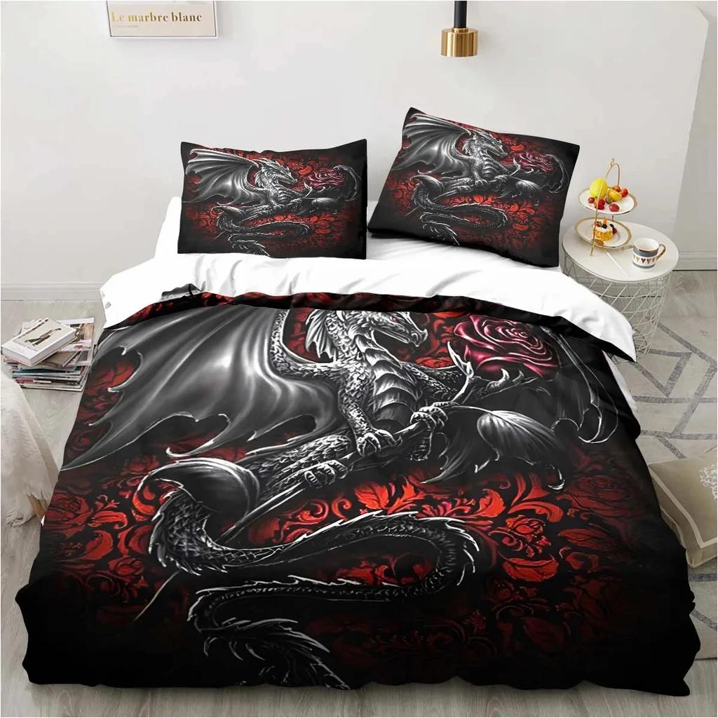 3D Print Magic World Dragon Bedding Set Soft Comforter Cover With 1/2pcs Pillow Shams For Kids Adults Quilt Cover Microfiber