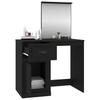 Vidaxl Toaletka Z Lustrem, Czarna, 90X50X132,5 Cm