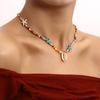 Bohemian Handmade Perlen Kette Halsband Seestern Shell Anhänger Halskette Für Frauen Mode Schmuck Strand Strang Goth Schlüsselbein Geschenke