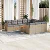 VidaXL Garden Lounge Set 11 Pcs with Beige Cushions Wicker 3223840