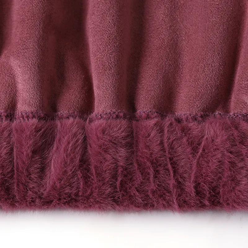 Mother's Winter Coat Plus Velvet Thick Fur One-piece Top Women's Fashion Warm Cotton Clothes Short Section