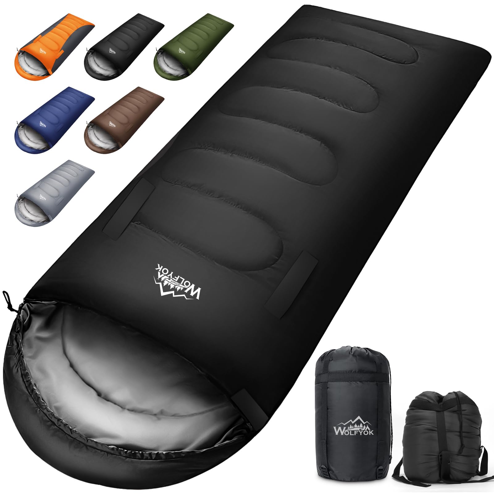 

wolfyok Outdoors Winter Sleeping Bag Limbs 230T Multifunctional Sleeping Comfortable Temperature Range Fully Includes Storage Ideal for Car Emergency чёрный