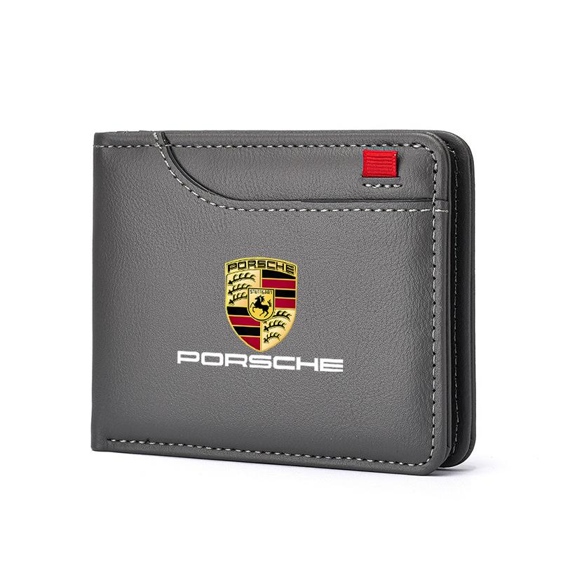 Leather Car Driver's License Cover Holder ID Credit Card Wallet For Porsche Panamera Cayenne Taycan 911 718 Macan Carrera-GT 928