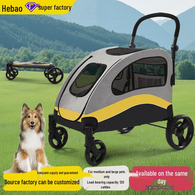 Lightweight, Foldable Pet Stroller for Medium & Large Cats and Dogs, Supports Up To 120 Lbs.