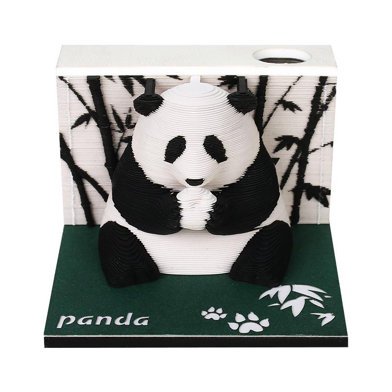 3D Panda Stereo Sticky Notes & Creative Calendar Sculpture Gift