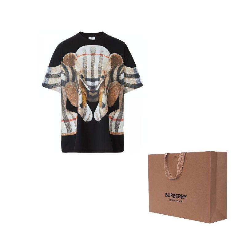 Burberry Daryl Check Thomas Bear Cotton Tee Black 80495681