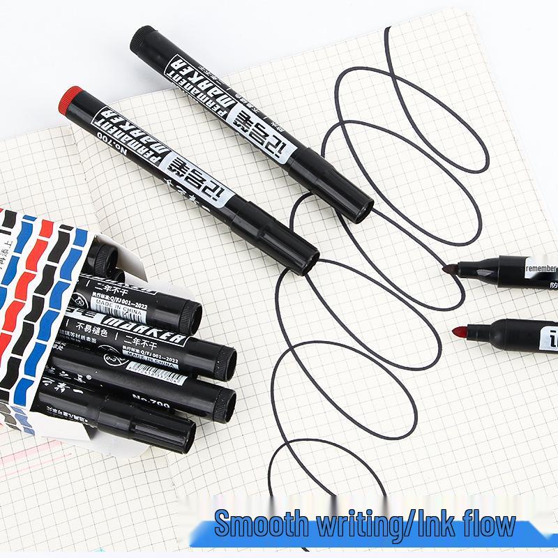 Refillable Large Tip Quick-Dry Black Oil-Based Marker Pen for Logistics