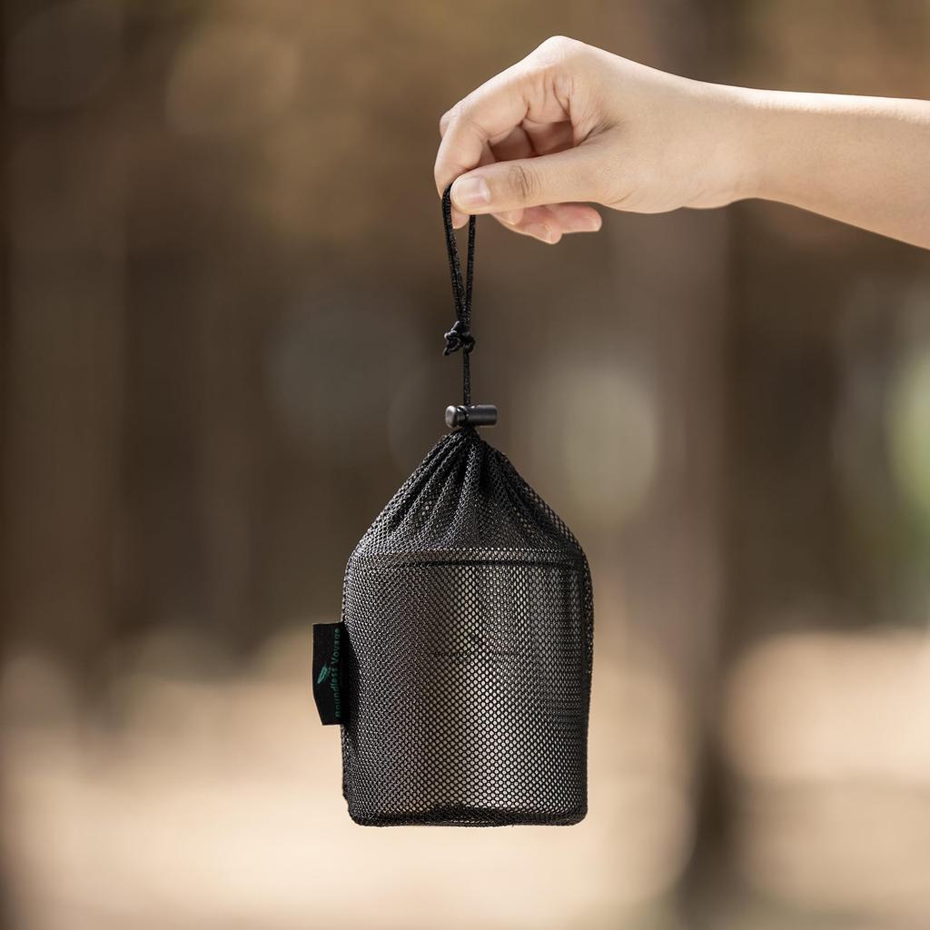 Boundless Voyage Titanium with Lightweight and Stackable Mug Set for Outdoor and More Double-Walled Mug, 300ml, Lid, Durable, Hiking, Camping,