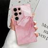 Pink Textured Metallic Paint Glass Phone Case Suitable for Samsung Galaxy S26 S25 S24 S23 S22 S21 S20 FE/Ultra/Plus Anti Drop