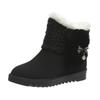 Women's Winter Warm Snow Boots With Fleece Lined Outdoor Anti Slip Woolen Knit Faux Suede Patchwork Ankle Boots High-Top Shoes for Women Short Booties
