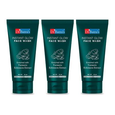 Dr Batra's Instant Glow Face Wash 50 gmX  Pack of 3 Daily Brightening Cleanser For Healthy Glowing Skin