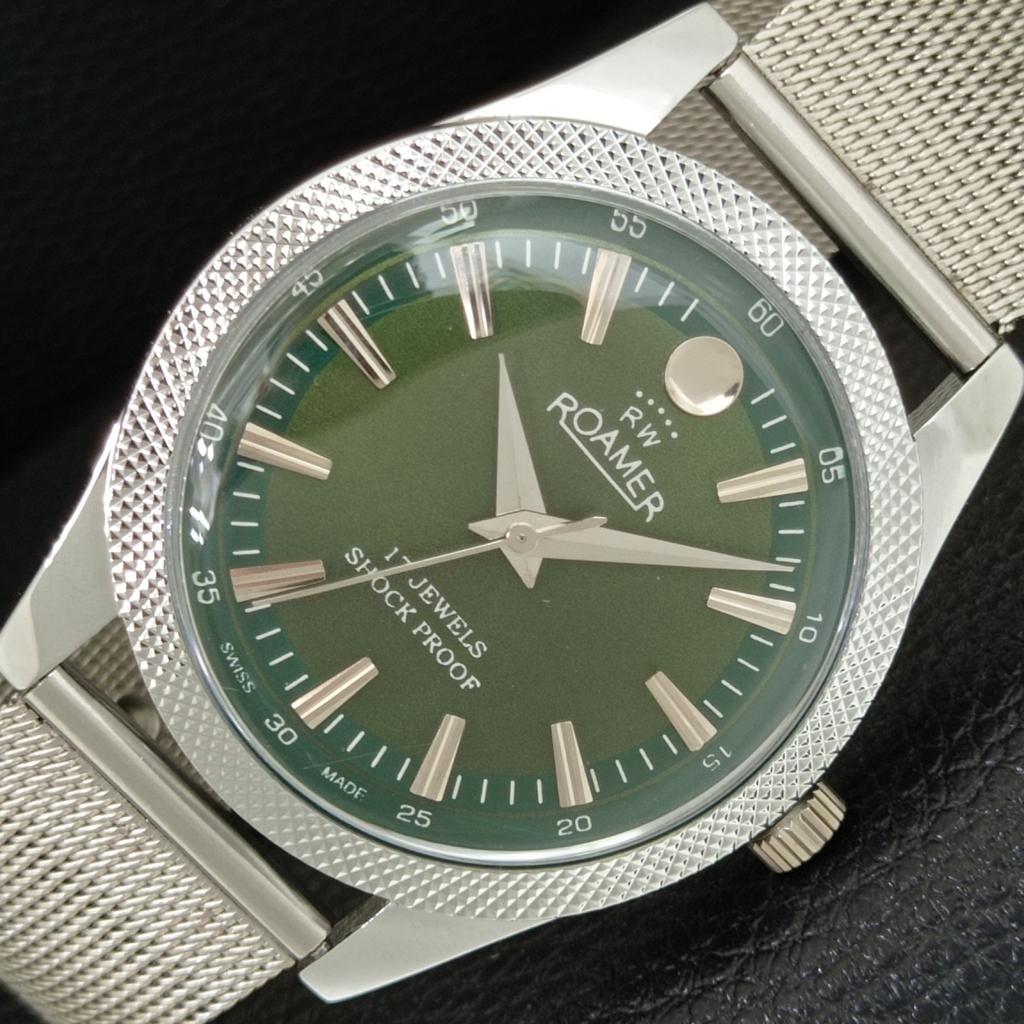 

REFURBISHED VINTAGE HAND-WINDING SWISS MENS GREEN COLOR DIAL WATCH a707137-1