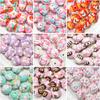 CH42 3pcs Design Sense Cartoon Acrylic Hand Drawn Beads Hand-drawn DIY Bracelet Mobile Phone Chain Car Clothing Hanging Trend