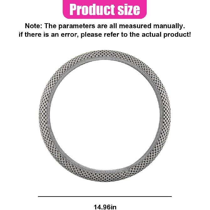 Elastic Stretch Steering Wheel Cover, Anti-Slip 15 Inch Microfiber Odorless Breathable Ice Silk Car Steering Wheel Protector, Easy Carry, Warm In