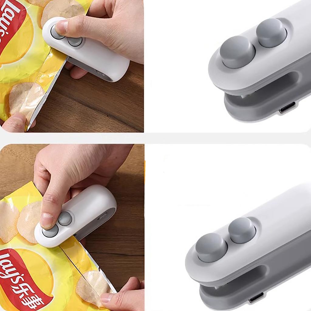 Rechargable Heat Sealer Mini Plastic Bag Sealer 2 In 1 Bag Sealer Opener For Food Snacks Packaging Home Kitchen Gadgets