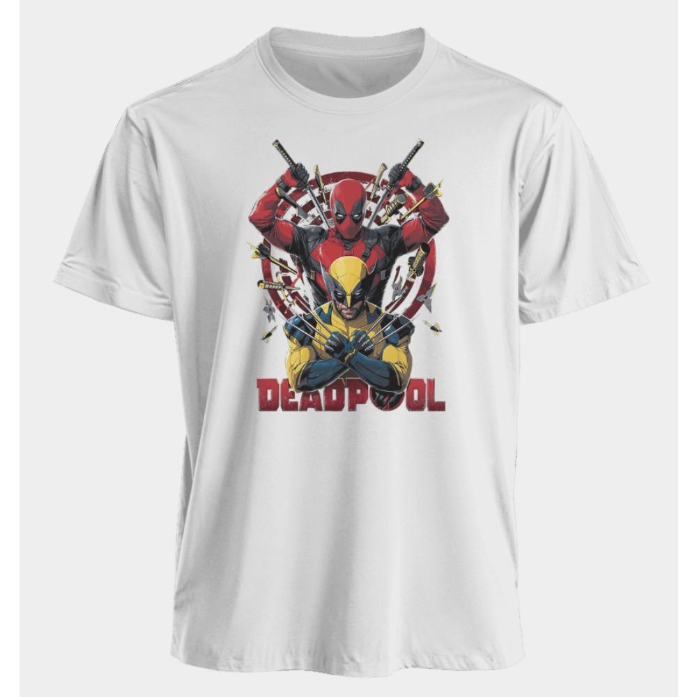 Men's and Women's T-shirts Deadpool Wolverine Summer American Spring and Autumn Basic Sporty Punk Oversized Short-sleeved