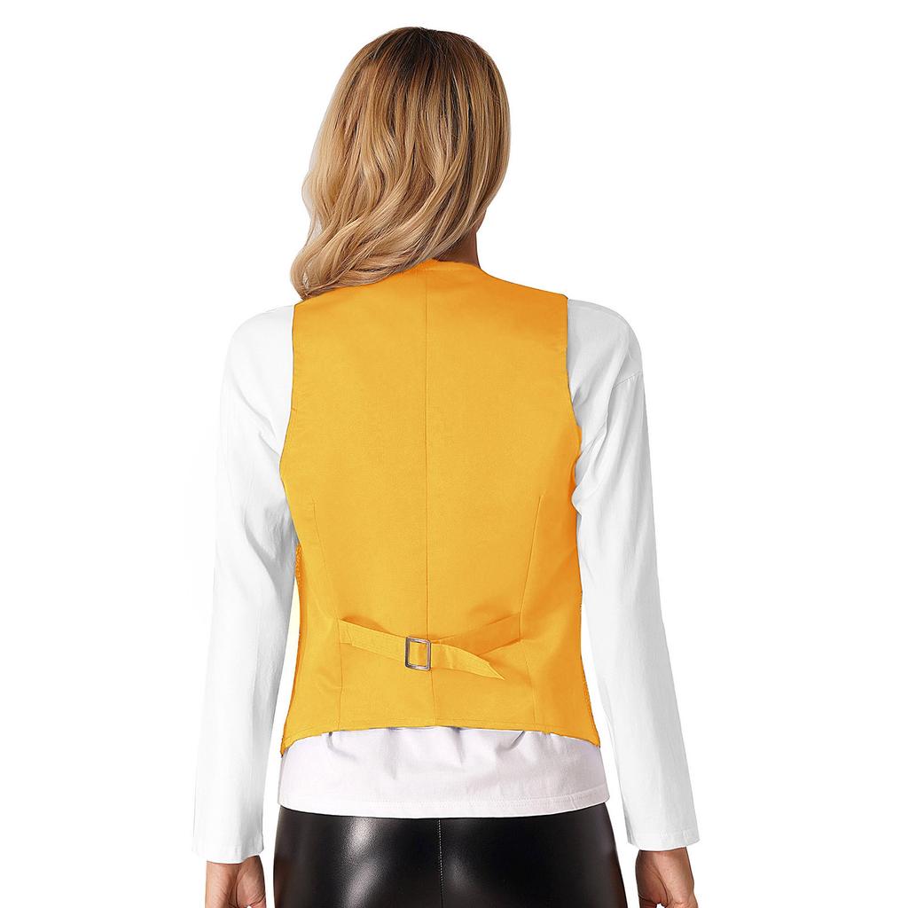 Unisex Adult Shiny Sequin Vest Sleeveless Button Design Waistcoat Jacket for Music Festival