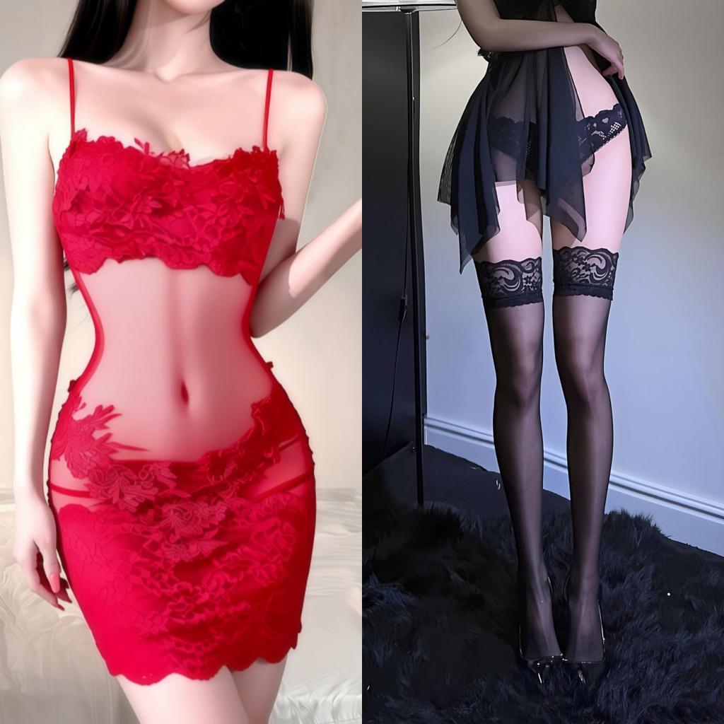Sex underwear lace transparent sexy nightdress royal sister feeling mesh suspender pajamas women's pure desire wind embroidery summer