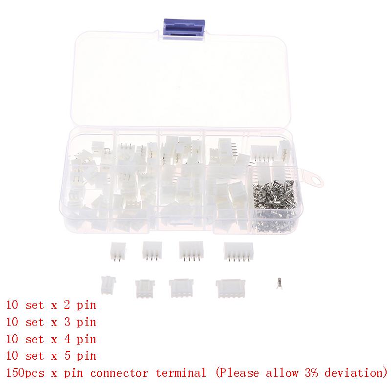 1Box Jst-Xh Kit 2/3/4/5Pin Xh2.54Mm Terminal Housing Pcb Header Wire Connectors