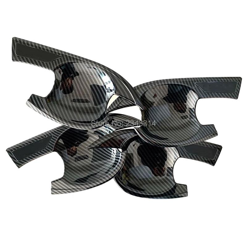 For Nissan Sentra ABS Chrome Carbon Car Door Handle Bowl Side Door Bowl Cover Trim Protectors Exterior Car Stying Accessory