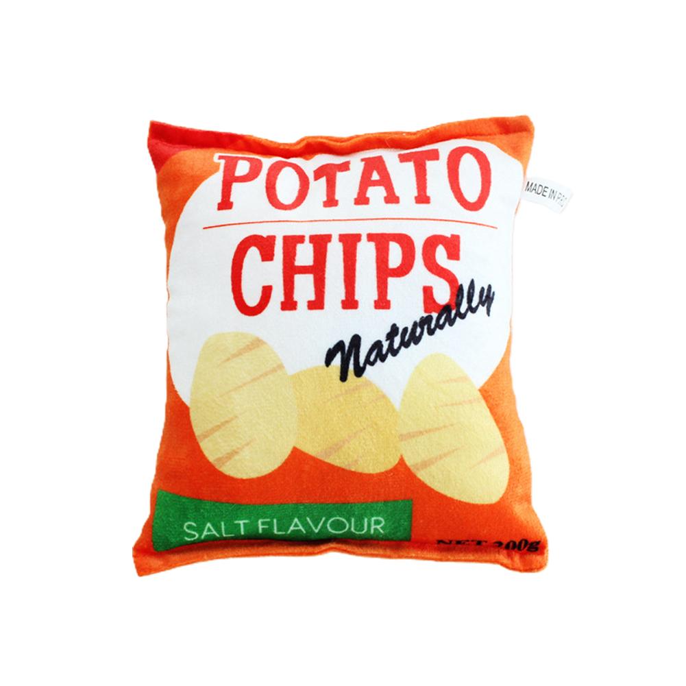 Pet Plush Potato Chips Squeak Toy For Dogs Cats Bite-resistant Chewing Toys Pet Supplies For Relieve Boredom
