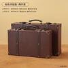 Retro European Wooden Handheld Storage Box Luxury Leather Suitcase Display Prop Box Family Storage Tools Wooden Case Leather