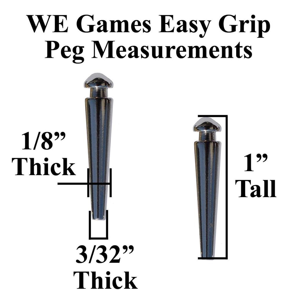 WE Games 3-Player Wooden Cribbage Set - Easy-Grip Pegs and 2 Decks of Cards - Walnut Stained