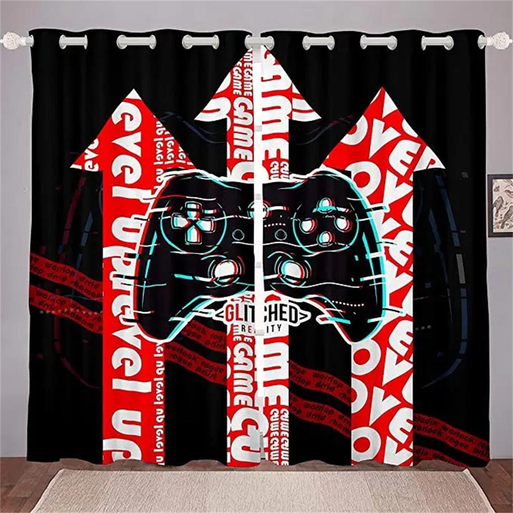 Game Handle Gamepad Video Gamer Switch Window Curtain Blinds For Living Room Kids Bedroom Bathroom Kicthen Door Home Decor2Pcs