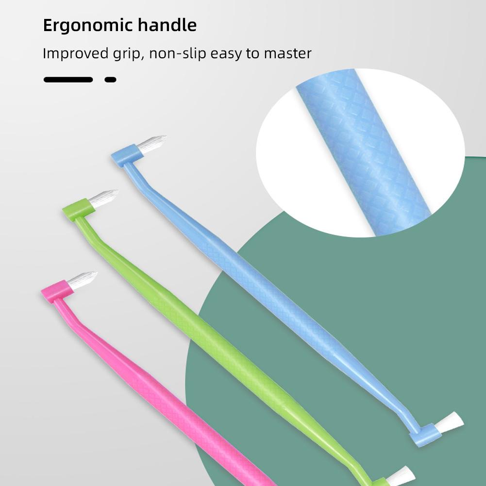 Double Head Single Bundle Orthodontic Toothbrush Interdental Cleaning Brush Portable Soft Bristles Tooth Cleaning Tool
