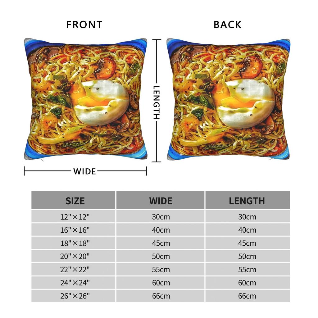 Spicy Shrimp Combination Noodles Pillowcases  Kawaii Pillow Case For Living Room Chair Soft Pillow Cover