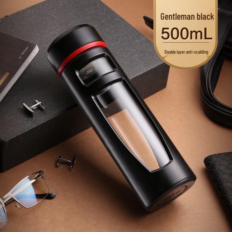 Двухслойная стеклянная бутылка-заварник Shangqi