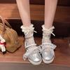 Mary Jane Black Women's Shoes New Summer Hollow Design Versatile Shallow Mouth Single Shoes Ballet Shoes