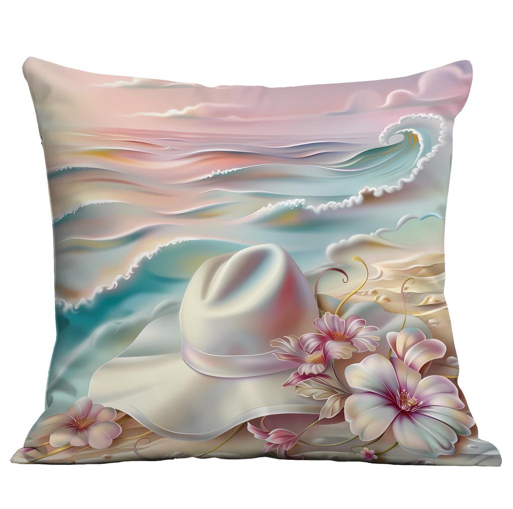 New Beautiful, Romantic and Colorful Beach Pillowcase Marine Life Peripheral Cushion Pillowcase