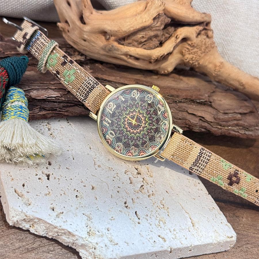 Creative Watch Colored Wind Canvas Strap Vintage Ethnic Wind Ladies Quartz Watch Bosimi Wind Watch
